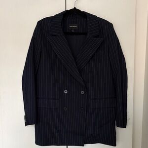 Navy Pinstripe Blazer